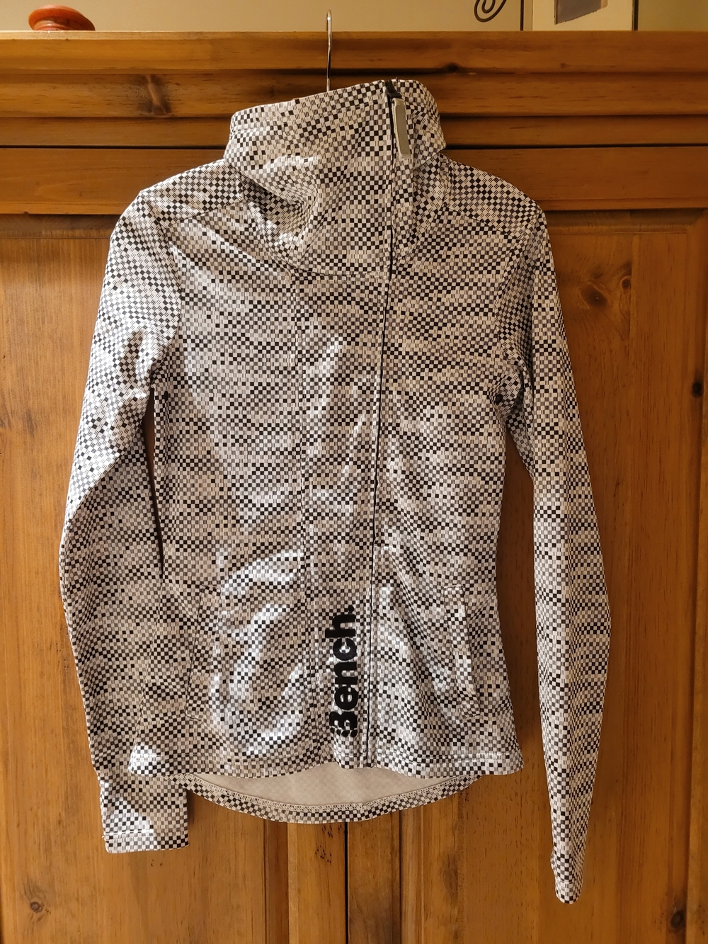 Bench Black & White Checkered Zip-Up Jacket